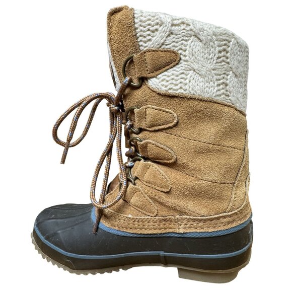 Khombu Womens Insulated Duck Snow Boots Size 6M Leather Cozy Winter Footwear - Picture 10 of 11